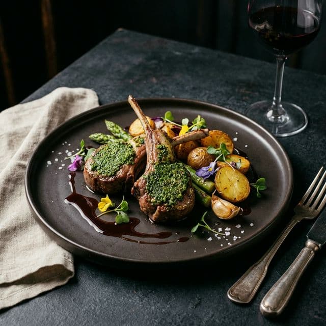 Côtelettes d'Agneau en Croûte d'Herbes